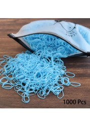 1000pcs Disposable Rubber Band Hairband For Kids Ponytail Hair Ties Colorful Elastic Hair Bands Baby Hair Accessories