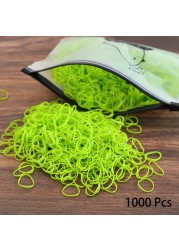 1000pcs Disposable Rubber Band Hairband For Kids Ponytail Hair Ties Colorful Elastic Hair Bands Baby Hair Accessories