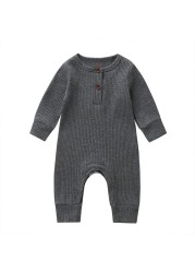 Autumn Newborn Infant Baby Boys Girls Romper Playsuit Overalls Cotton Long Sleeve Baby Jumpsuit Newborn Clothes