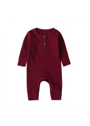 Autumn Newborn Infant Baby Boys Girls Romper Playsuit Overalls Cotton Long Sleeve Baby Jumpsuit Newborn Clothes