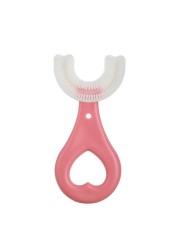 Kids Toothbrush U-Shape Infant Toothbrush With Silicone Handle Oral Care Cleaning Brush For Toddlers Ages 2-12 Drop Shipping