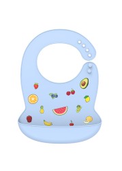 Baby Bib Silicone Water Resistant Saliva Dripping Bibs Banana Cartoon Newborn Feeding Soft Edible Baby Aprons Adjustable Burping Scarf