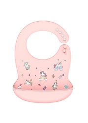 Baby Bib Silicone Water Resistant Saliva Dripping Bibs Banana Cartoon Newborn Feeding Soft Edible Baby Aprons Adjustable Burping Scarf