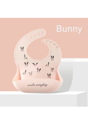 Baby Bib Silicone Water Resistant Saliva Dripping Bibs Banana Cartoon Newborn Feeding Soft Edible Baby Aprons Adjustable Burping Scarf