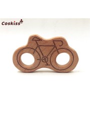 Lovely Cartoon Wood Teether 10pcs Pure Natural Animal Shaped Baby Teething Nursing Wood Teether Baby Girl DIY Pendant Toys