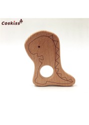 Lovely Cartoon Wood Teether 10pcs Pure Natural Animal Shaped Baby Teething Nursing Wood Teether Baby Girl DIY Pendant Toys