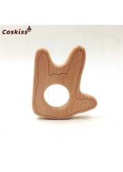 Lovely Cartoon Wood Teether 10pcs Pure Natural Animal Shaped Baby Teething Nursing Wood Teether Baby Girl DIY Pendant Toys