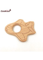 Lovely Cartoon Wood Teether 10pcs Pure Natural Animal Shaped Baby Teething Nursing Wood Teether Baby Girl DIY Pendant Toys