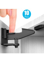 10pcs Child Safety Invisible Security Drawer Lock No Punching Children Protection Cabinet Cupboard Safety Drawer Door Locks