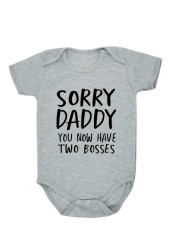 Newborn Baby Jumpsuit 0-18M Sorry Daddy As You Know Her Two Heads Funny Print Cotton Jumpsuit Baby Boy Short Sleeve Jumpsuit