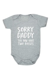 Newborn Baby Jumpsuit 0-18M Sorry Daddy As You Know Her Two Heads Funny Print Cotton Jumpsuit Baby Boy Short Sleeve Jumpsuit