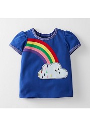 Little maven 2022 summer baby girls T-shirt cotton soft and comfortable lovely tops baby boy children casual clothes