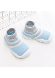 Unisex Baby Shoes First Shoes Baby Walkers Toddler First Walker Baby Girl Kids Soft Rubber Sole Baby Shoes Knit Socks Anti-slip