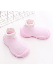 Unisex Baby Shoes First Shoes Baby Walkers Toddler First Walker Baby Girl Kids Soft Rubber Sole Baby Shoes Knit Socks Anti-slip