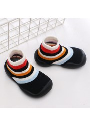 Unisex Baby Shoes First Shoes Baby Walkers Toddler First Walker Baby Girl Kids Soft Rubber Sole Baby Shoes Knit Socks Anti-slip