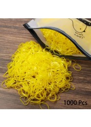 1000pcs Elastic Hair Bands Ponytail Hairband Colorful Rubber Band Scrunchies Disposable Baby Hair Accessories Cute Hair Ties