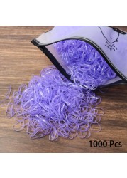 1000pcs Elastic Hair Bands Ponytail Hairband Colorful Rubber Band Scrunchies Disposable Baby Hair Accessories Cute Hair Ties