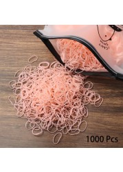 1000pcs Elastic Hair Bands Ponytail Hairband Colorful Rubber Band Scrunchies Disposable Baby Hair Accessories Cute Hair Ties