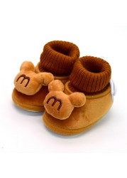 2022 New Winter Baby Shoes Infant Cotton Shoes Warm Shoes Plush Thick Medium High Tube Sock Baby Toddler Shoes Soft Shoes