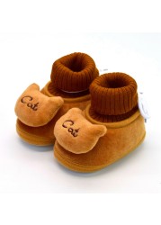 2022 New Winter Baby Shoes Infant Cotton Shoes Warm Shoes Plush Thick Medium High Tube Sock Baby Toddler Shoes Soft Shoes