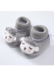 2022 New Winter Baby Shoes Infant Cotton Shoes Warm Shoes Plush Thick Medium High Tube Sock Baby Toddler Shoes Soft Shoes