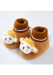 2022 New Winter Baby Shoes Infant Cotton Shoes Warm Shoes Plush Thick Medium High Tube Sock Baby Toddler Shoes Soft Shoes