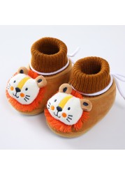 2022 New Winter Baby Shoes Infant Cotton Shoes Warm Shoes Plush Thick Medium High Tube Sock Baby Toddler Shoes Soft Shoes