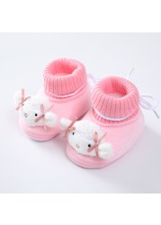 2022 New Winter Baby Shoes Infant Cotton Shoes Warm Shoes Plush Thick Medium High Tube Sock Baby Toddler Shoes Soft Shoes