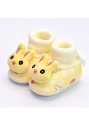 2022 New Winter Baby Shoes Infant Cotton Shoes Warm Shoes Plush Thick Medium High Tube Sock Baby Toddler Shoes Soft Shoes