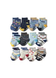 12 pairs/lot early childhood socks cotton floor socks boy gril baby short socks non-slip 1-5 years