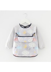 Baby Kids Toddler Long Sleeve Waterproof Scarf Art Smock Feeding Bib Pocket Infant Boys Girls Burp Cloths Bandana Bibs