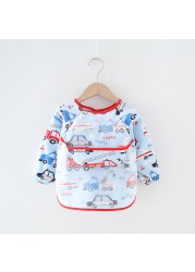 Baby Kids Toddler Long Sleeve Waterproof Scarf Art Smock Feeding Bib Pocket Infant Boys Girls Burp Cloths Bandana Bibs