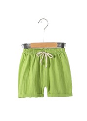 2021 Teenage Shorts Boy Girl 2 4 6 8 10 12 Y Linen Blue Black Short Pants Kids Boys Cotton Sports Beach Shorts Children Clothes