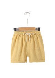 2021 Teenage Shorts Boy Girl 2 4 6 8 10 12 Y Linen Blue Black Short Pants Kids Boys Cotton Sports Beach Shorts Children Clothes