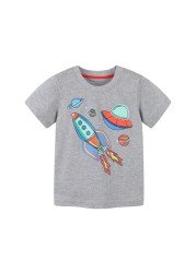 Little maven 2022 summer clothes baby boys children excavator T-shirt cotton lovely comfort and soft for kids 2-7 years old