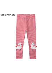 Seieroad Kids 2-7 Years Baby Long Pants Rainbow Embroidery Baby Pants Children Pants Baby Pants