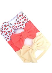 3pcs/set Baby Girls Lovely Bow Hairband Elastic Wide Headband Stretch Knot Headbands Turban Headdress Clothes Accessory