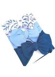 3pcs/set Baby Girls Lovely Bow Hairband Elastic Wide Headband Stretch Knot Headbands Turban Headdress Clothes Accessory