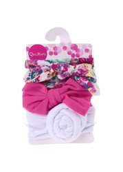 3pcs/set Baby Girls Lovely Bow Hairband Elastic Wide Headband Stretch Knot Headbands Turban Headdress Clothes Accessory