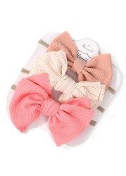 3pcs/set Baby Girls Lovely Bow Hairband Elastic Wide Headband Stretch Knot Headbands Turban Headdress Clothes Accessory