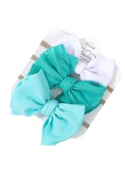 3pcs/set Baby Girls Lovely Bow Hairband Elastic Wide Headband Stretch Knot Headbands Turban Headdress Clothes Accessory