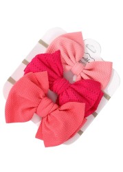 3pcs/set Baby Girls Lovely Bow Hairband Elastic Wide Headband Stretch Knot Headbands Turban Headdress Clothes Accessory