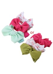 3pcs/set Baby Girls Lovely Bow Hairband Elastic Wide Headband Stretch Knot Headbands Turban Headdress Clothes Accessory