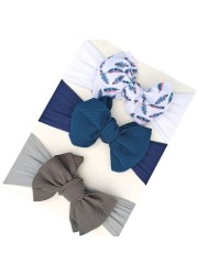 3pcs/set Baby Girls Lovely Bow Hairband Elastic Wide Headband Stretch Knot Headbands Turban Headdress Clothes Accessory