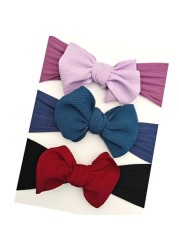 3pcs/set Baby Girls Lovely Bow Hairband Elastic Wide Headband Stretch Knot Headbands Turban Headdress Clothes Accessory