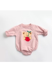 MILANCEL Spring 2022 Children's Underwear Baby Girls Long Sleeve Cartoon One-piece Clothing Set