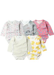 5pcs/lot Baby Bodysuits Autumn Newborn 100% Cotton Body Baby Long Sleeve Underwear Infant Jumpsuits Boys Girls Pajamas Clothes