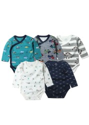 5pcs/lot Baby Bodysuits Autumn Newborn 100% Cotton Body Baby Long Sleeve Underwear Infant Jumpsuits Boys Girls Pajamas Clothes