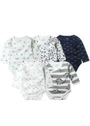 5pcs/lot Baby Bodysuits Autumn Newborn 100% Cotton Body Baby Long Sleeve Underwear Infant Jumpsuits Boys Girls Pajamas Clothes