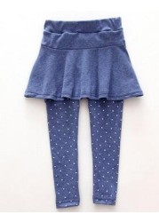 girls leggings baby girls skirt-pants baby fleece pants girls spring/autumn warm pants 2-7 years old girls pants with little dot